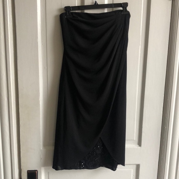 Kay Unger New York Strapless Sequin Layered Draped Cocktail Mini Dress Size 2 - Picture 1 of 9